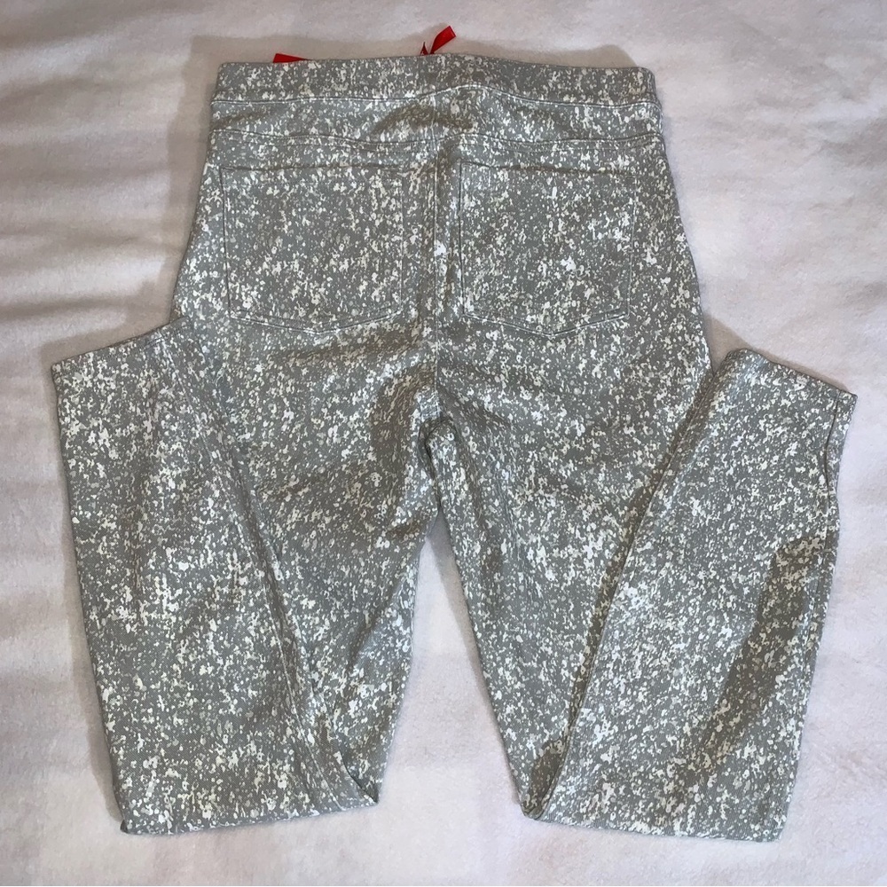 Spanx Ankle Jean-ish Leggings Womens Stretch Speckled Grey Size Large NWT